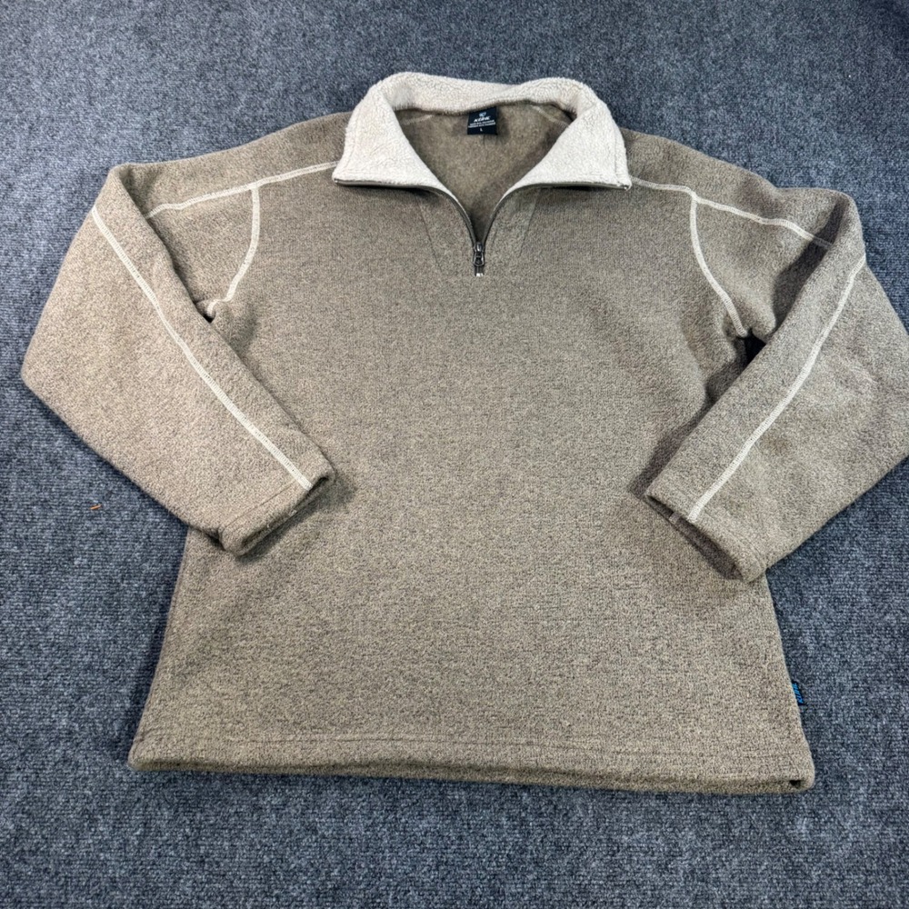 Kuhl Interceptr 1/4 Zip Fleece Pullover Sweater Mens Large Oatmeal Tan Heather